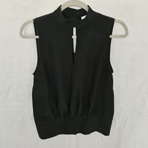 Frame Silk Elegant Black Sleeveless Blouse Size‎ XS